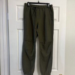 Enza Costa Olive Green Women's Cropped Pants
